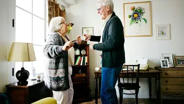 Older couple dancing