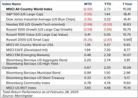 Morningstar Total Return Performance as of February 28, 2025